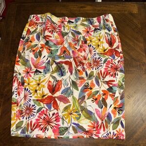 RIP SKIRT Hawaii Floral Knee Length True Wrap Skirt Size XXL  New Resortwear